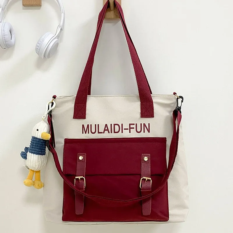 College Student Class Work Clothing Tutorial Handbag Canvas Bag