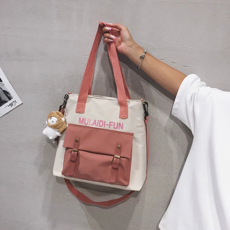 College Student Class Work Clothing Tutorial Handbag Canvas Bag