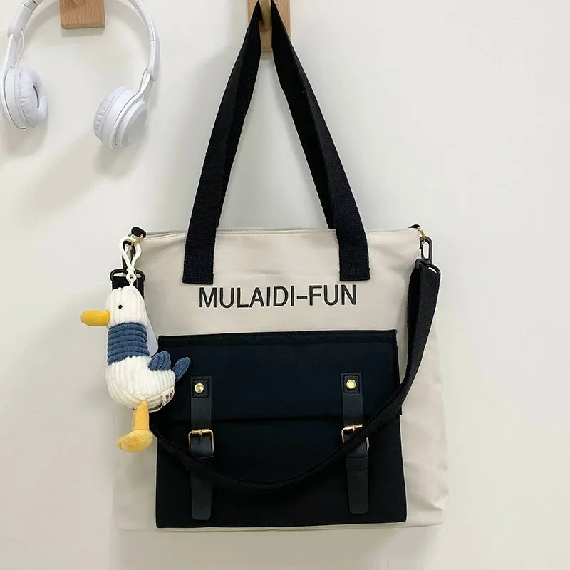 College Student Class Work Clothing Tutorial Handbag Canvas Bag