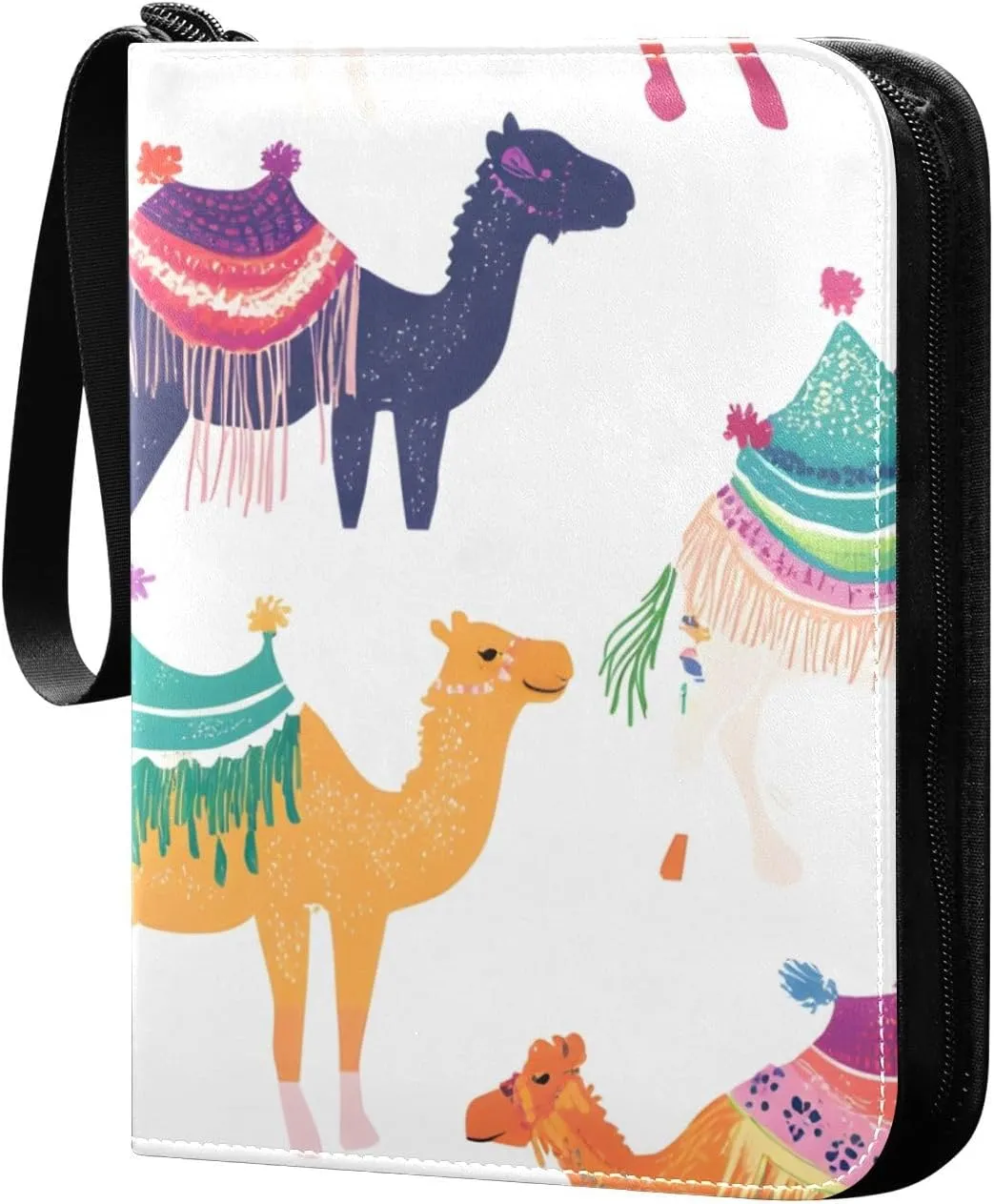 Colorful Camels Card Binder Card Storage Album with Zipper Display Storage Carrying Case