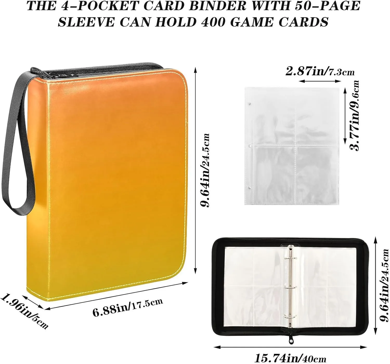 Colorful Gradient Card Binder Trading Card Binder with Sleeves Trading Binders for Card Games