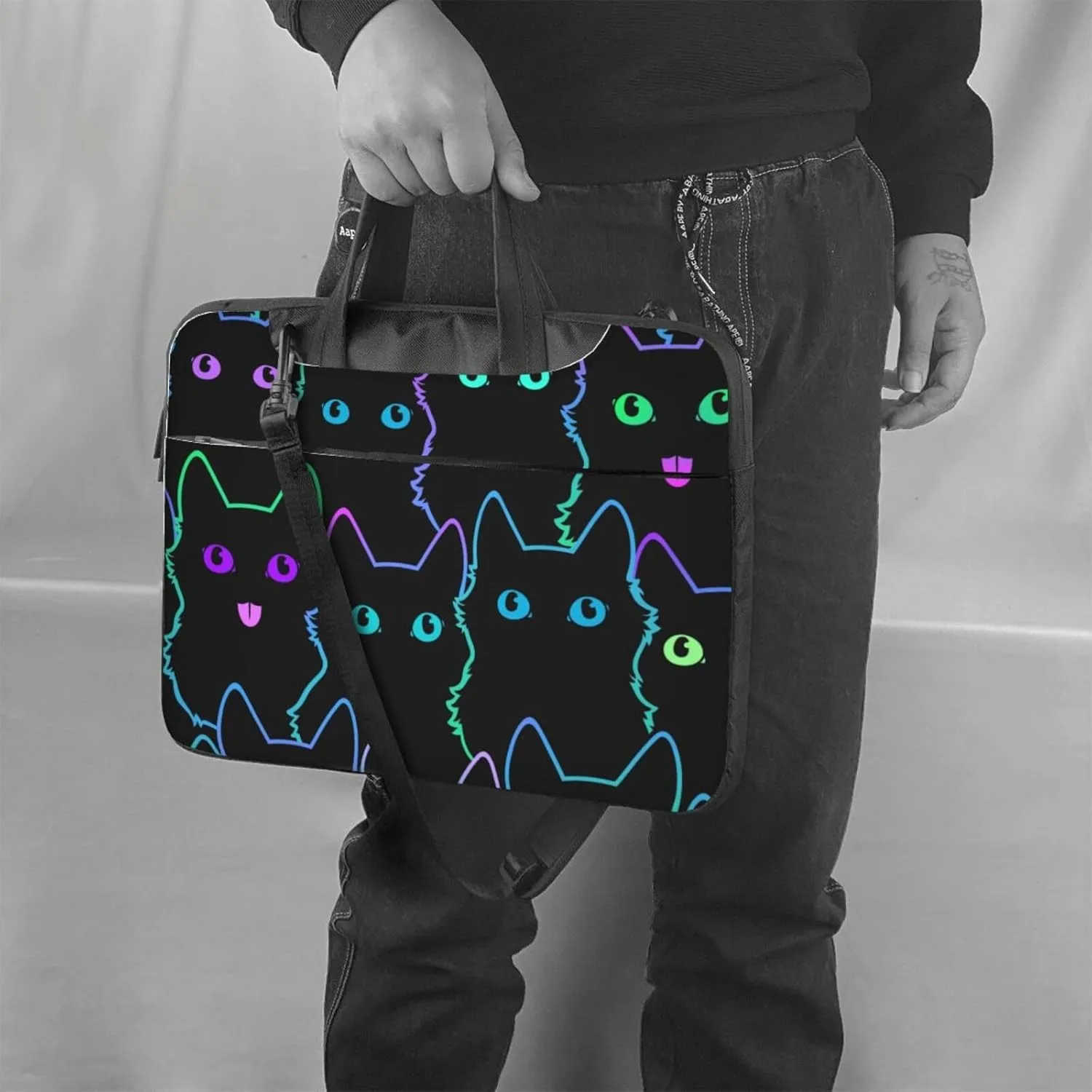 Colorful Halloween Pumpkins Laptop Bag Classic Slim Briefcase Messenger Bag, Spacious, Ergonomic