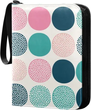 Colorful Polka Dots Card Binder Zipped Trading Card Albums Sports Card Binder Card Storage Album with Zipper