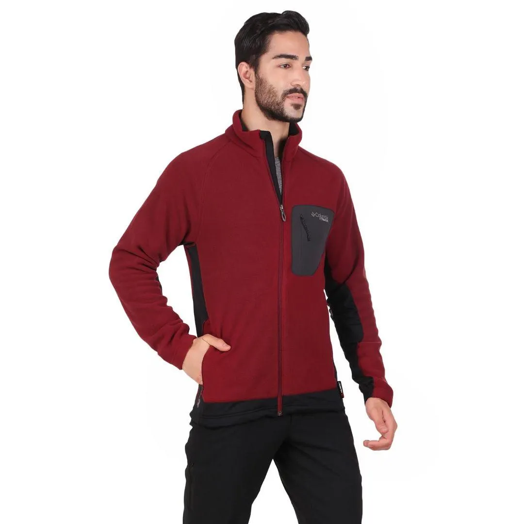 Columbia Men Maroon Titan Pass 2.0 II Fleece Jacket