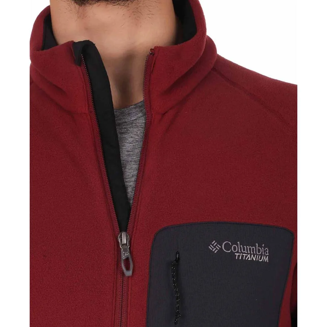 Columbia Men Maroon Titan Pass 2.0 II Fleece Jacket