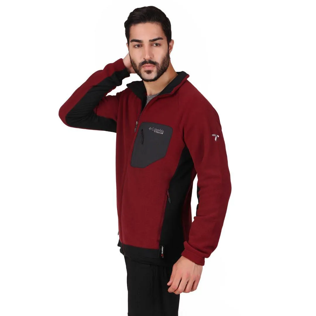 Columbia Men Maroon Titan Pass 2.0 II Fleece Jacket