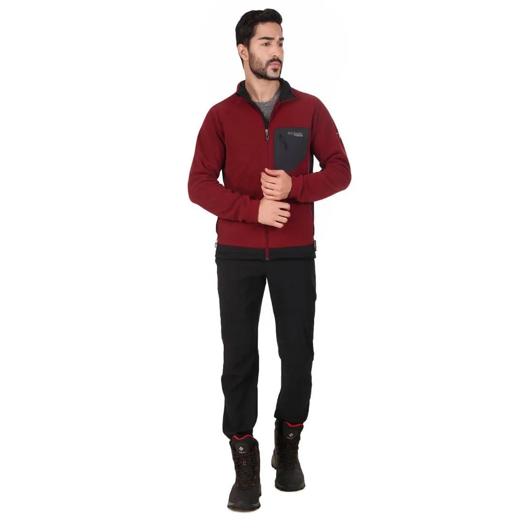 Columbia Men Maroon Titan Pass 2.0 II Fleece Jacket
