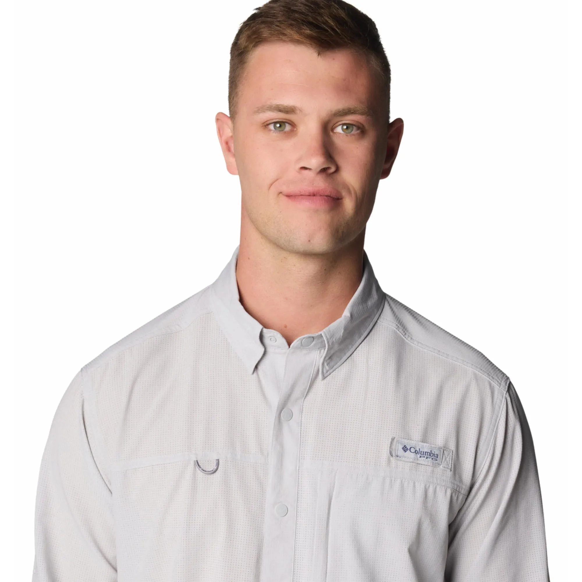 Columbia Mens Black PFG Solar Breeze Woven Long Sleeve Shirt