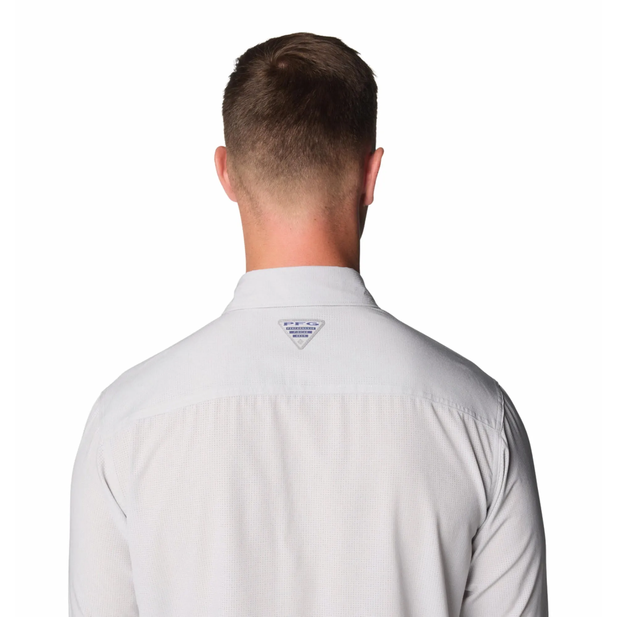 Columbia Mens Black PFG Solar Breeze Woven Long Sleeve Shirt