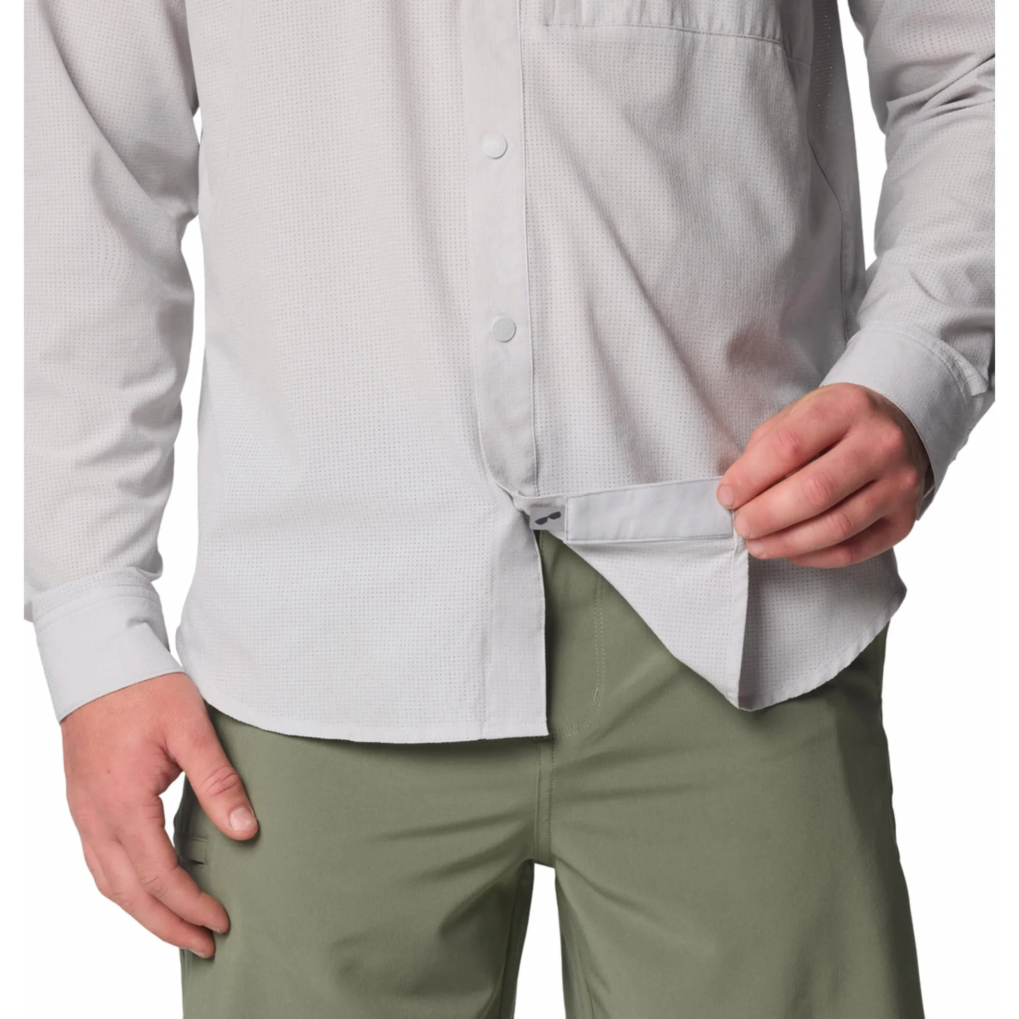 Columbia Mens Black PFG Solar Breeze Woven Long Sleeve Shirt