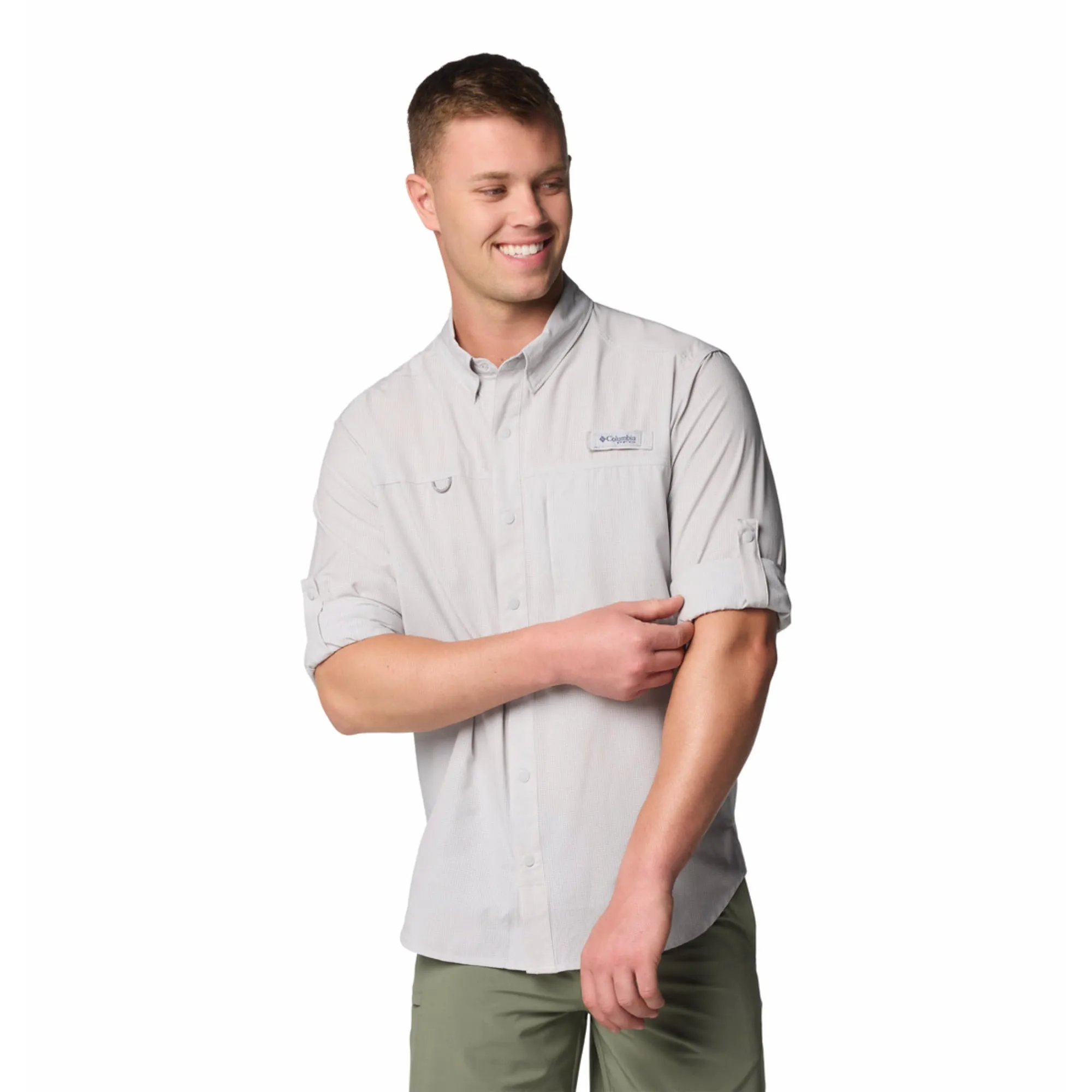 Columbia Mens Black PFG Solar Breeze Woven Long Sleeve Shirt
