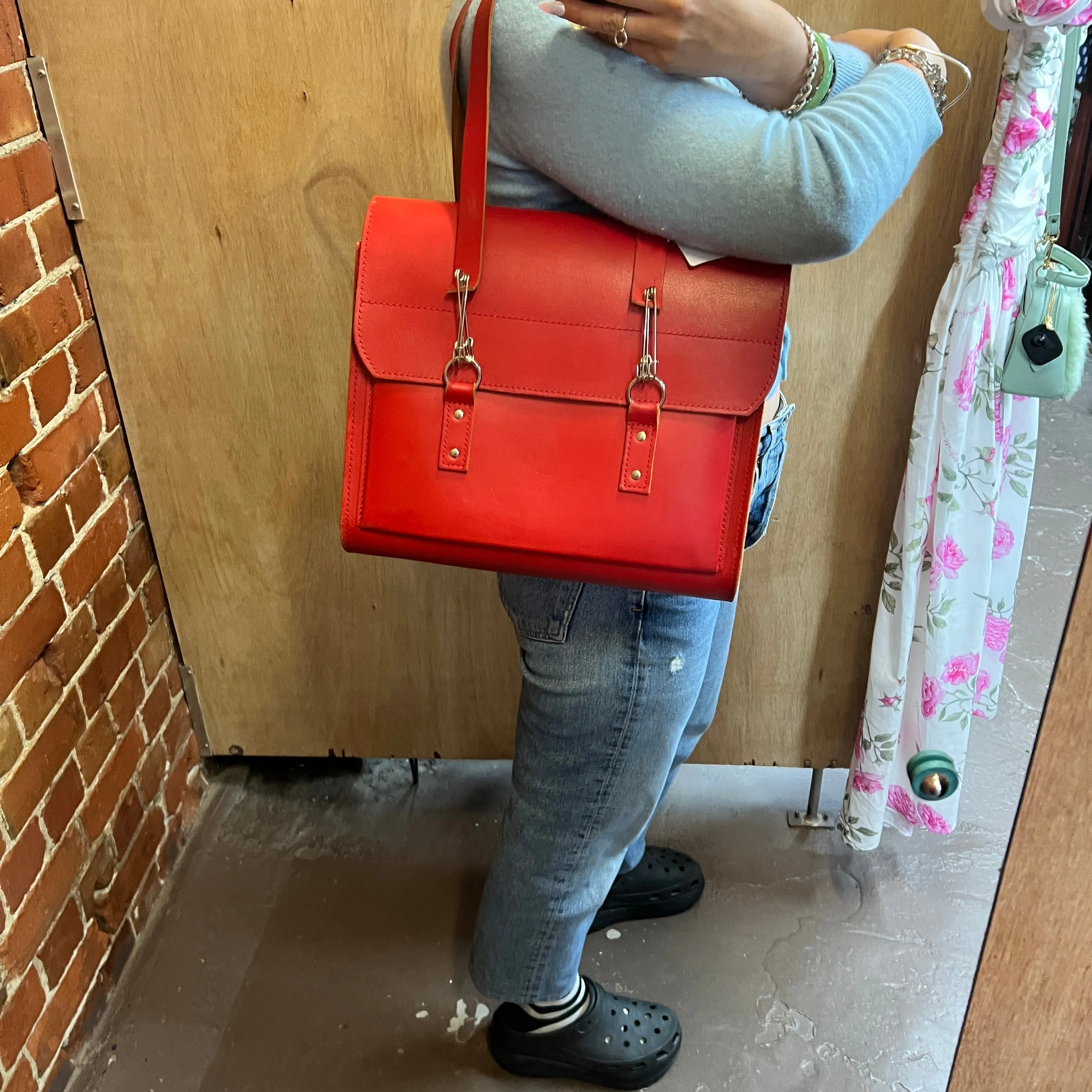 COMME DES GARCONS leather satchel