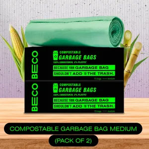 Compostable Garbage Bags - Medium 15 bags/roll | Pack of 2