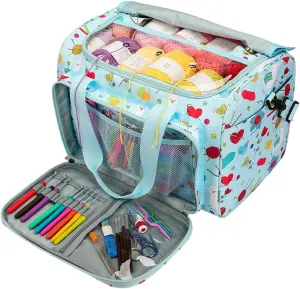 Coopay Knitting Bag Large Crochet Bag, Huge Knitting Bags and Totes Organizer Yarn Storage Organizer for Unfinished Project, Knitting Needles, Crochet Hooks, Skeins Yarn -Ideal Knitting & Crochet Gift