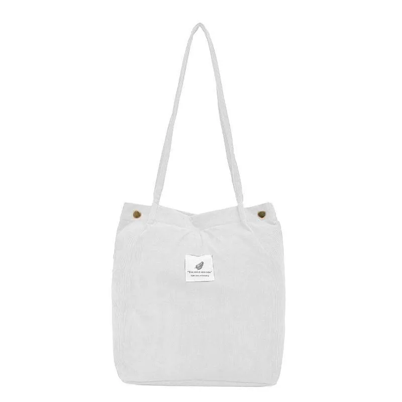 Corduroy Tote Bag 1PC 7Colours Shoulder Bag
