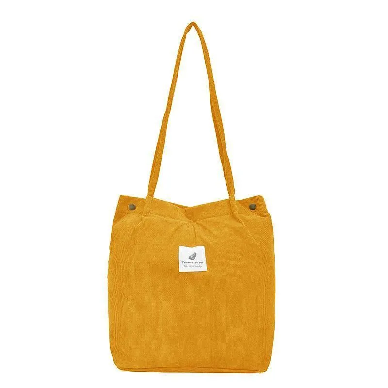 Corduroy Tote Bag 1PC 7Colours Shoulder Bag