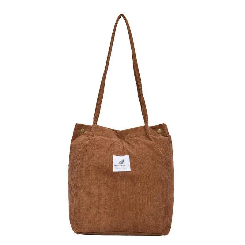 Corduroy Tote Bag 1PC 7Colours Shoulder Bag