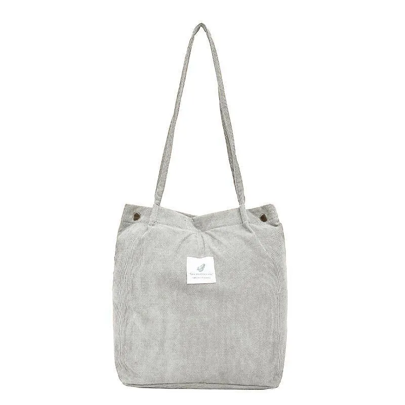 Corduroy Tote Bag 1PC 7Colours Shoulder Bag