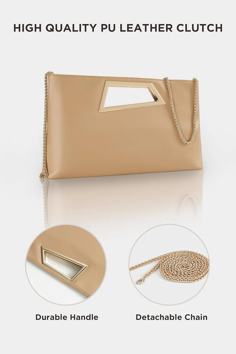 Coucoland Clutch Purse for Women - Evening Bags PU Leather Glitter Fashion Purse Handbag for Wedding Party Daily