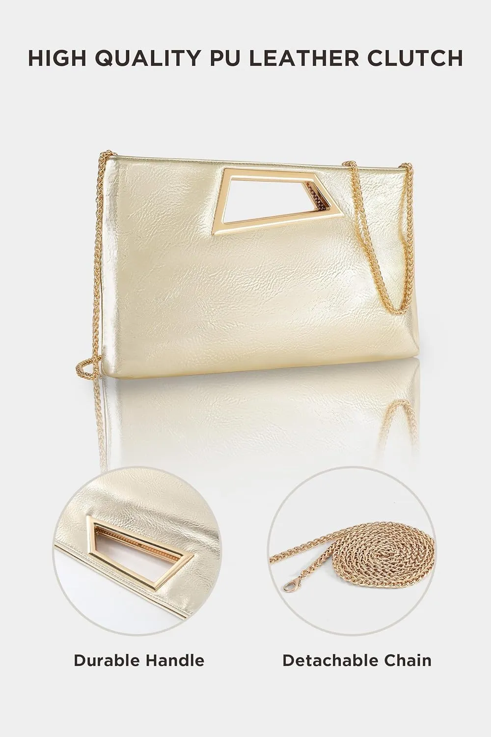 Coucoland Clutch Purse for Women - Evening Bags PU Leather Glitter Fashion Purse Handbag for Wedding Party Daily