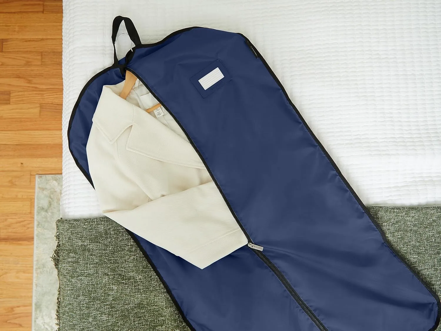 Covermates Keepsakes Garment Bag Set - Premium Polyester - Full Length Zipper - ID Window - Carrying Handles - Closet Storage, Blue