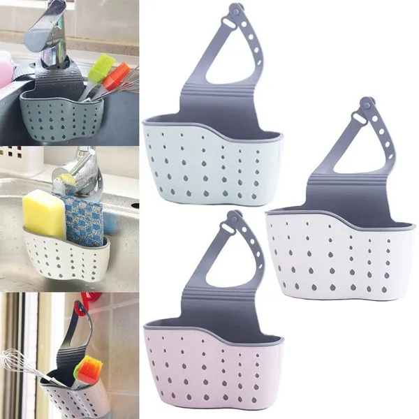 Creative Kitchen Drain Holder Rubber Sponge Storage Rack Basket Wash Cloth Organizer Bathroom Toilet Soap Shelf