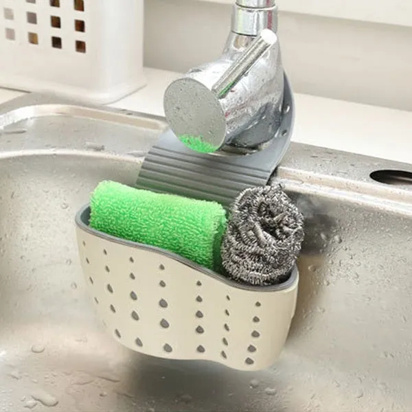 Creative Kitchen Drain Holder Rubber Sponge Storage Rack Basket Wash Cloth Organizer Bathroom Toilet Soap Shelf