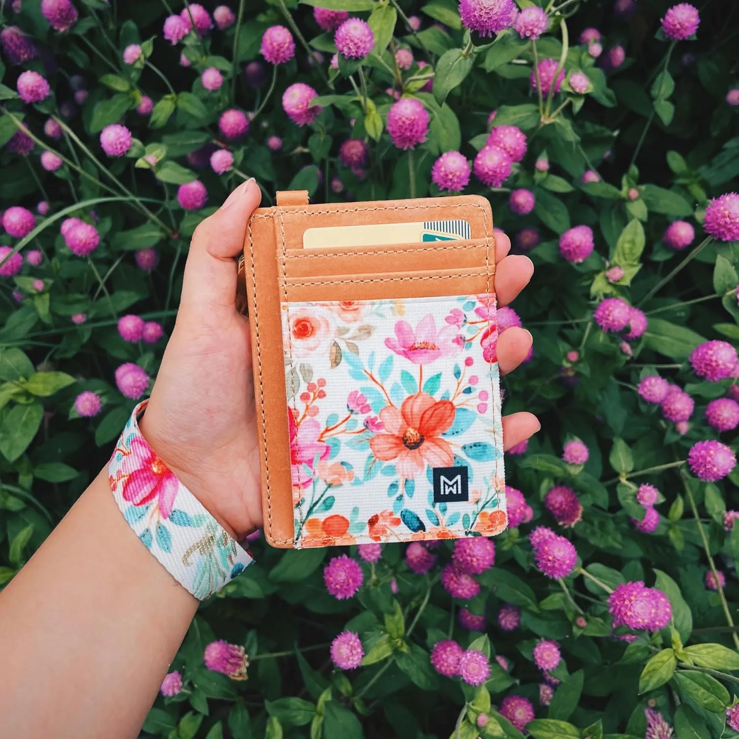 Credit Card Holder Wallet for Women Slim Minimalist Wallet RFID Blocking Leather Wallets Elastic Front Pocket Wallet for Women