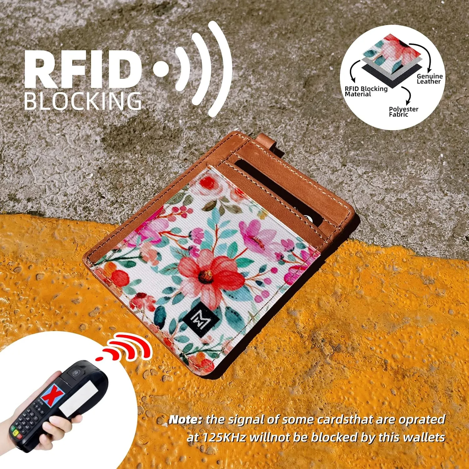 Credit Card Holder Wallet for Women Slim Minimalist Wallet RFID Blocking Leather Wallets Elastic Front Pocket Wallet for Women