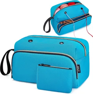 Crochet Yarn Knitting Bag 2 Pcs - IBFUN Yarn Storage Organizer Crocheting Bags for Beginners with Hand Wrist for Crochet Accessories Needles Hooks Knitting
