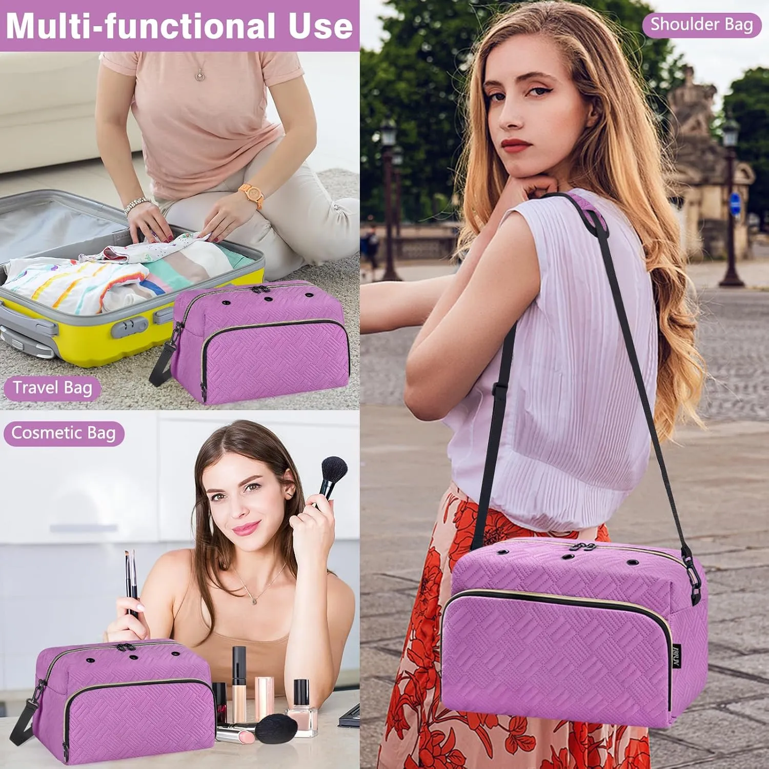 Crochet Yarn Knitting Bag 2 Pcs - IBFUN Yarn Storage Organizer Crocheting Bags for Beginners with Shoulder Strap for Knit Accessories Needles Hooks