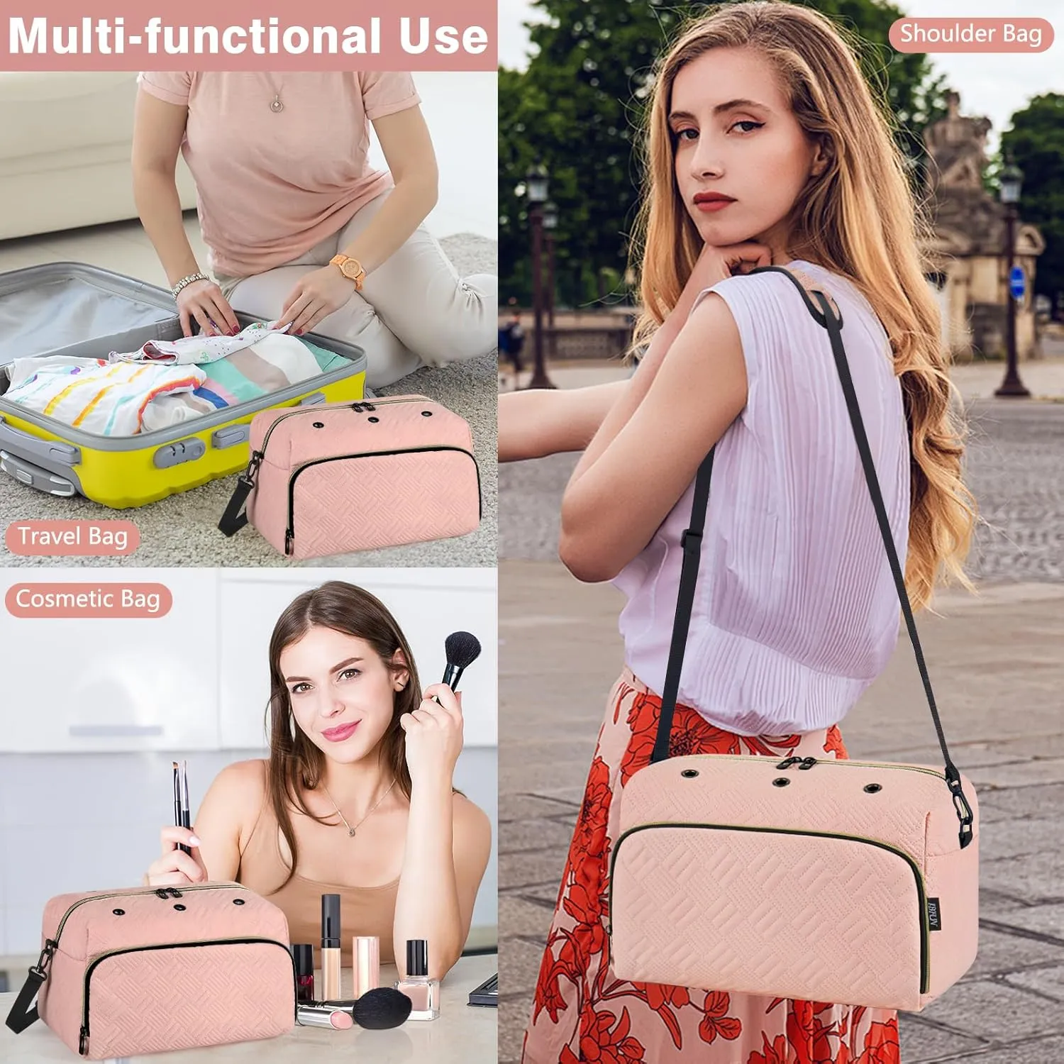 Crochet Yarn Knitting Bag 2 Pcs - IBFUN Yarn Storage Organizer Crocheting Bags for Beginners with Shoulder Strap for Knit Accessories Needles Hooks