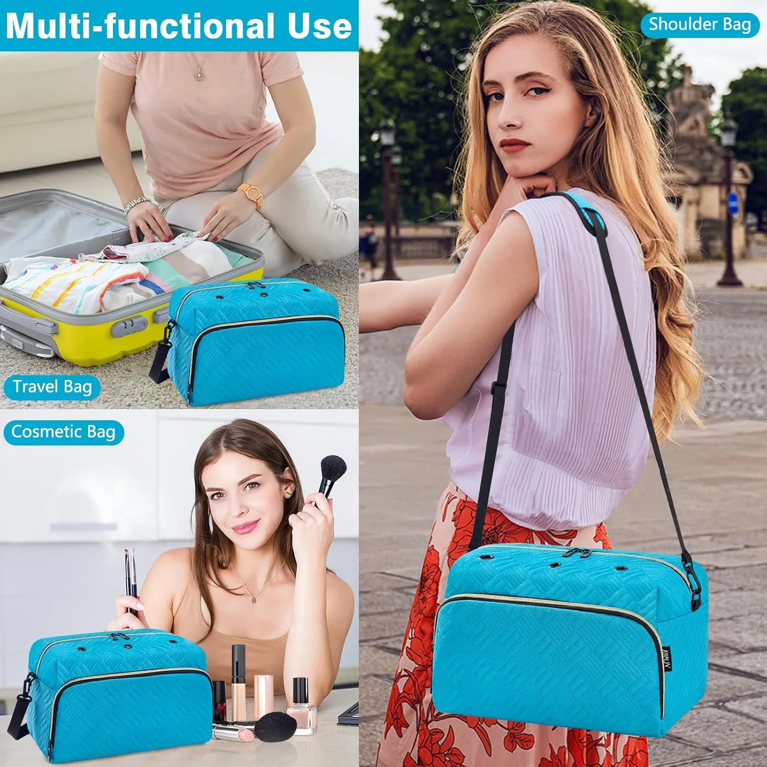 Crochet Yarn Knitting Bag 2 Pcs - IBFUN Yarn Storage Organizer Crocheting Bags for Beginners with Shoulder Strap for Knit Accessories Needles Hooks