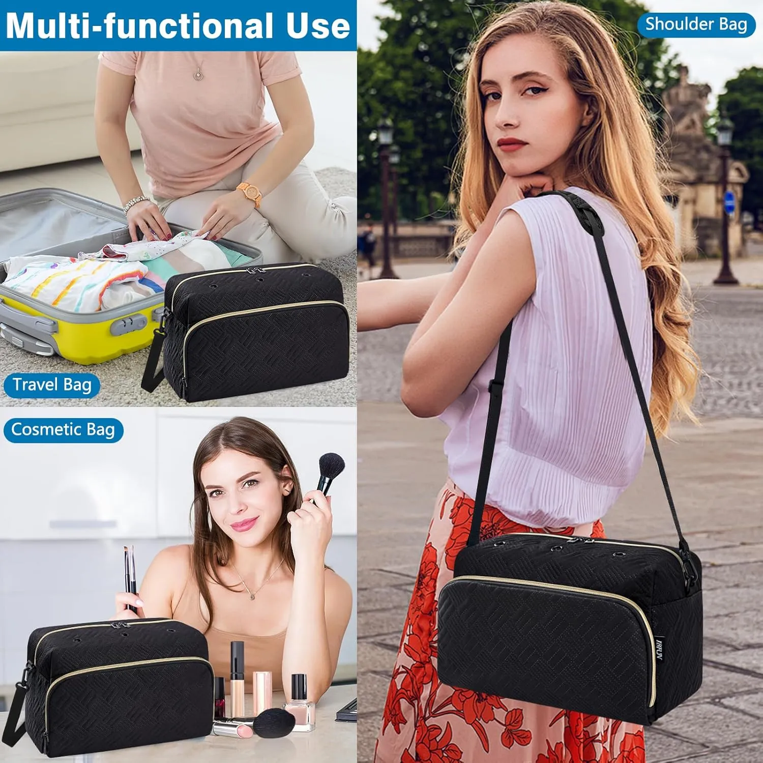 Crochet Yarn Knitting Bag 2 Pcs - IBFUN Yarn Storage Organizer Crocheting Bags for Beginners with Shoulder Strap for Knit Accessories Needles Hooks