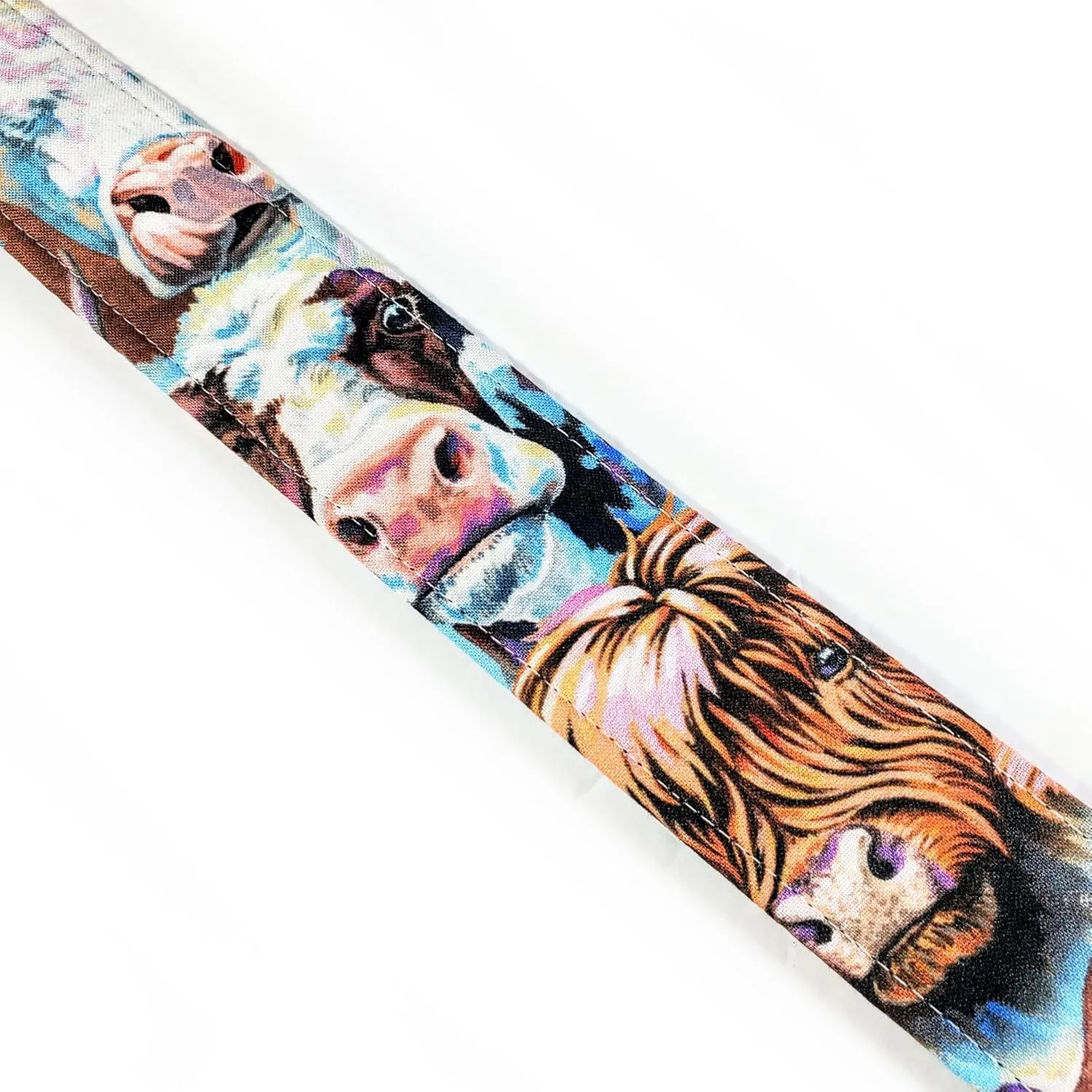 Cross Body Cow Guitar Style Bag Strap -Cow Face Cross Body Style Bag Strap - Custom Hardware Color- Adjustable -Double Padded-Durable- (2" Width, Gold)