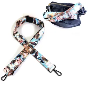 Cross Body Cow Guitar Style Bag Strap -Cow Face Cross Body Style Bag Strap - Custom Hardware Color- Adjustable -Double Padded-Durable- (2" Width, Gold)
