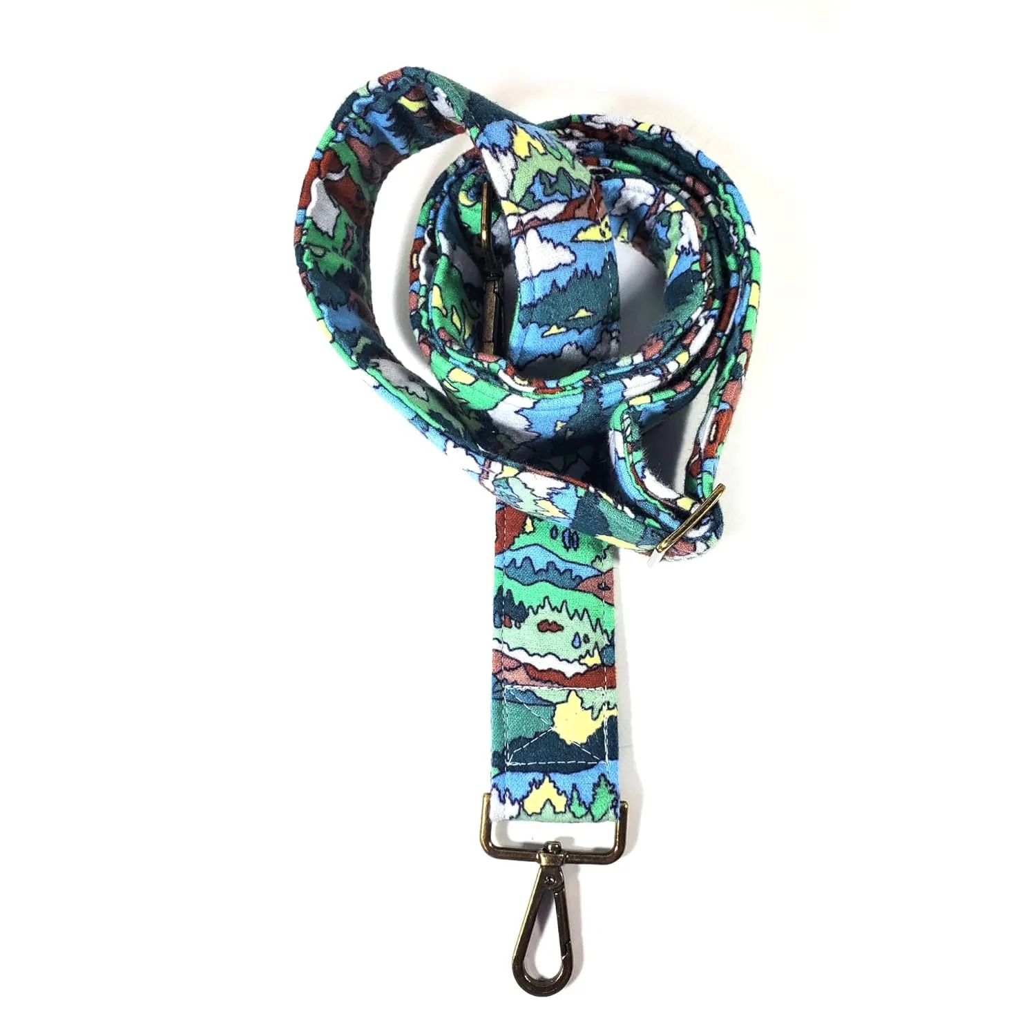 Cross Body Mountain Trees Sky Guitar Style Bag Strap -National Park Guitar Style Bag Strap Custom Color- Adjustable -Double Padded-Durable- (1.5" Width, Silver)