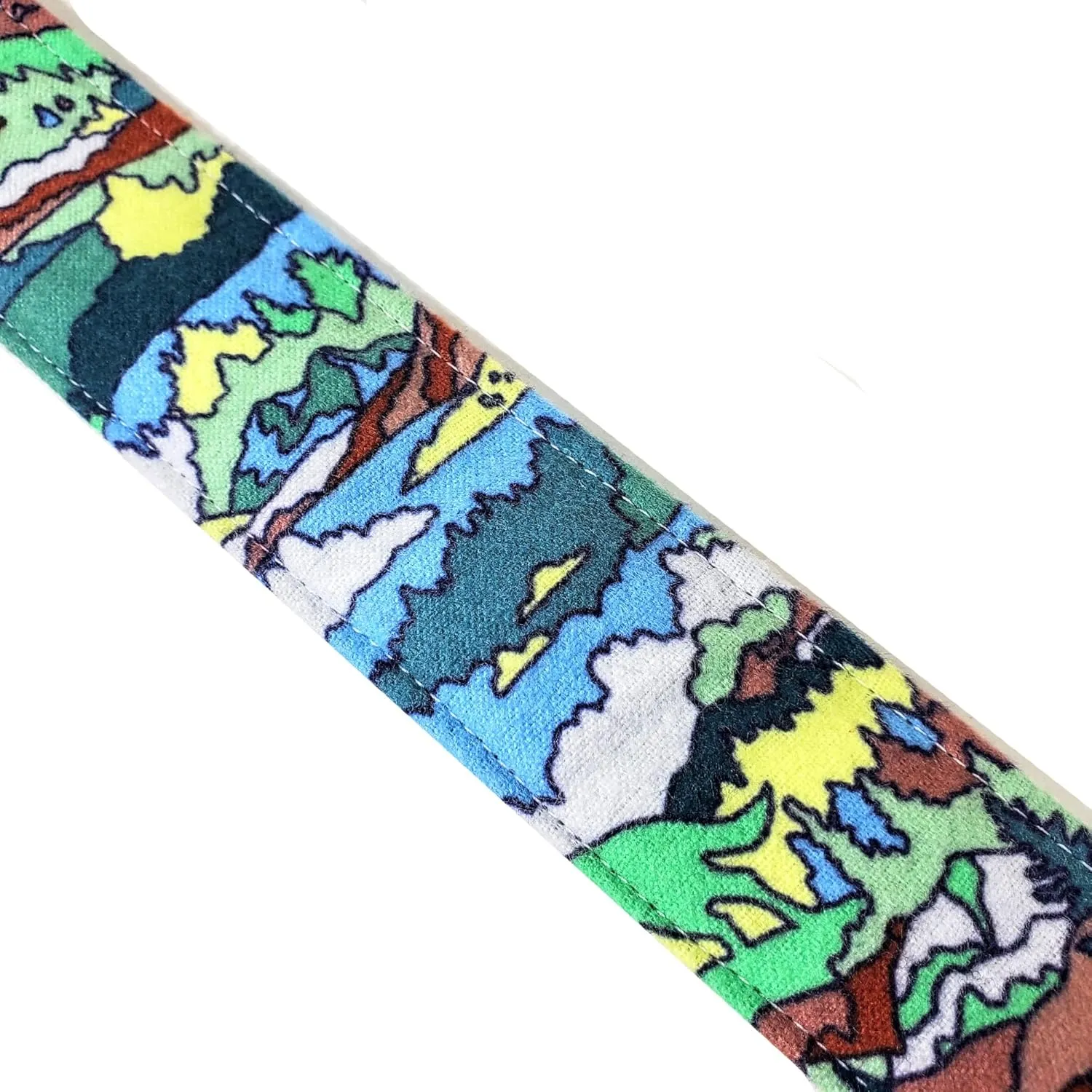 Cross Body Mountain Trees Sky Guitar Style Bag Strap -National Park Guitar Style Bag Strap Custom Color- Adjustable -Double Padded-Durable- (1.5" Width, Silver)