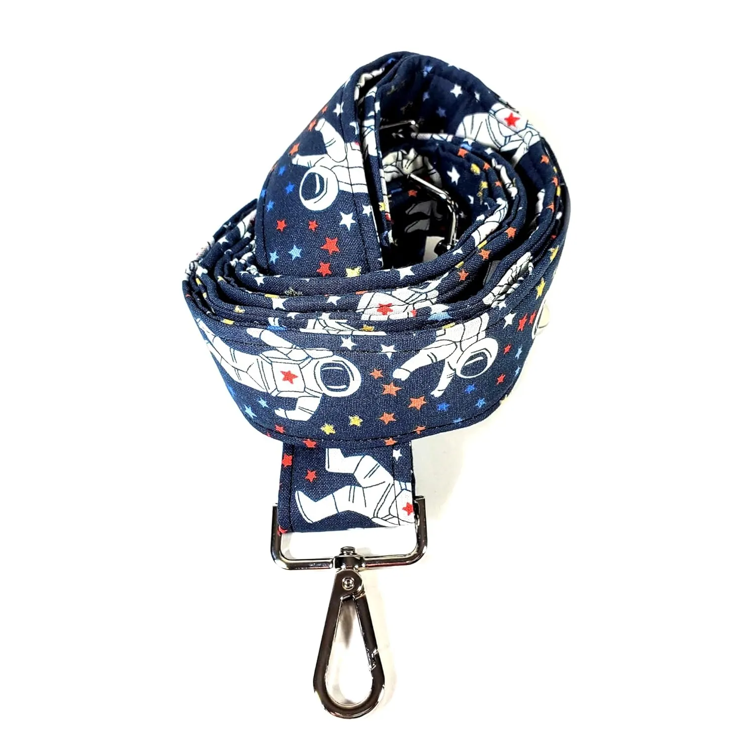 Cross Body Space Man Guitar Style Bag Strap - Astronaut Stars - Custom Hardware Color- Adjustable -Double Padded-Durable- (1.5" Width, Gold)