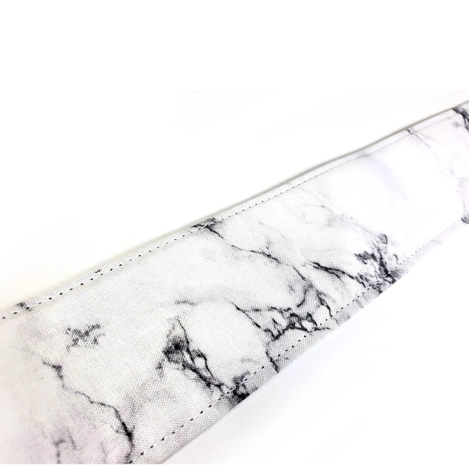 Cross Body White Marble Guitar Style Bag Strap -Marble Guitar Style Bag Strap - Custom Hardware Color- Adjustable -Double Padded-Durable- (1.5" Width, Gold)