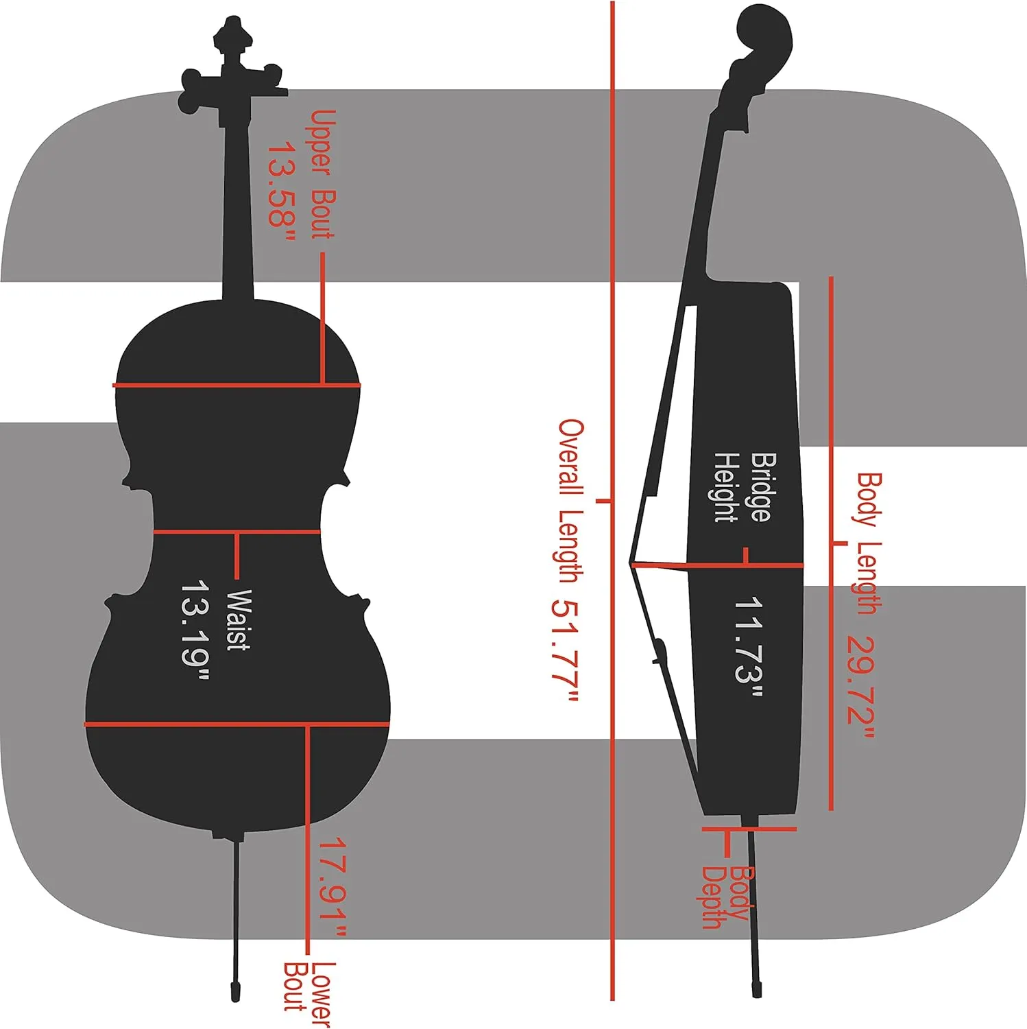 Crossrock Poly Carbon Cello Case for 4/4 Full-Size | Matte Blue Finish, Wheels, Lightweight & Durable – Best for School Orchestra & Student Musicians
