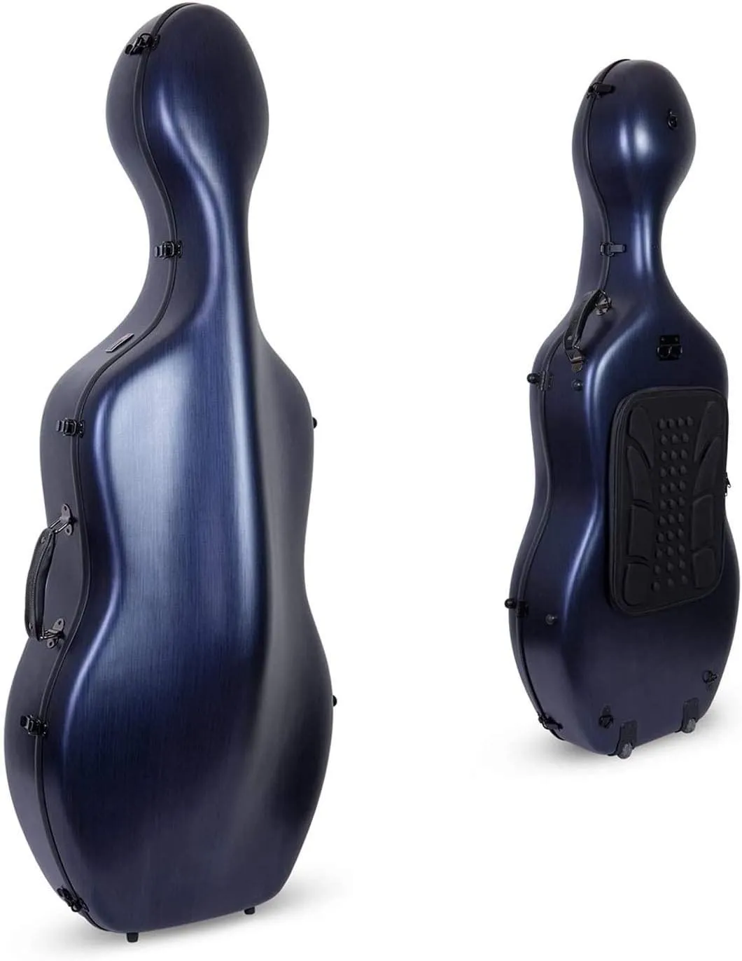 Crossrock Poly Carbon Cello Case for 4/4 Full-Size | Matte Blue Finish, Wheels, Lightweight & Durable – Best for School Orchestra & Student Musicians