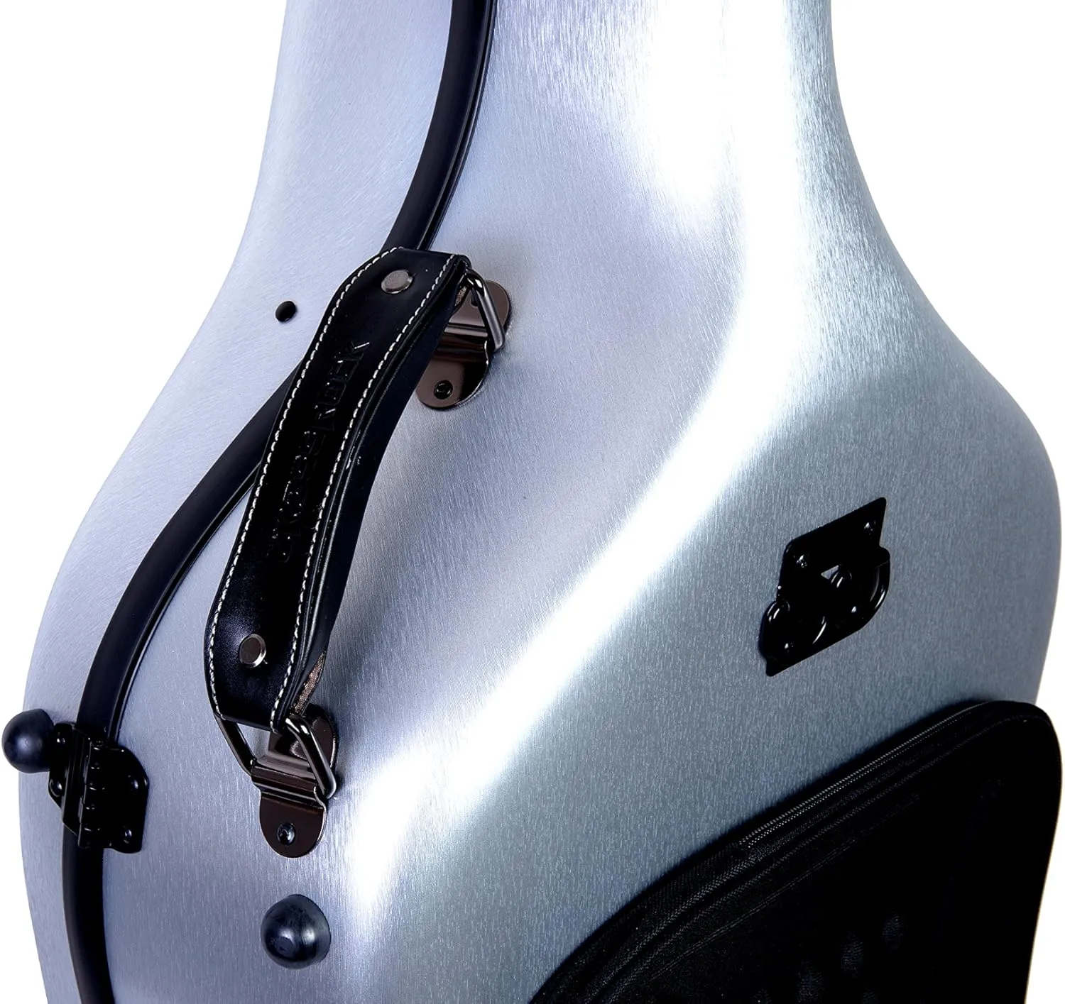 Crossrock Poly Carbon Cello Case for 4/4 Full-Size | Matte Silver Finish, Wheels, Lightweight & Durable – Best for School Orchestra & Student Musicians