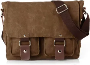 CSCDD Brown Business Briefcases, Casual Canvas Messenger Bags, Office Travel Backpacks, Anti-Theft Backpacks