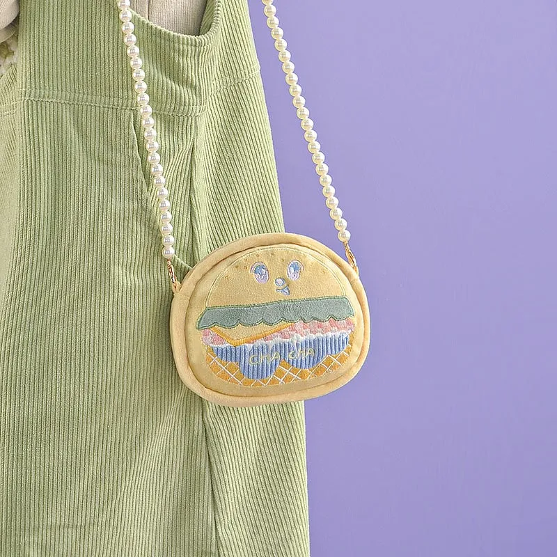 Cute Hamburger Crossbody Coin Purse