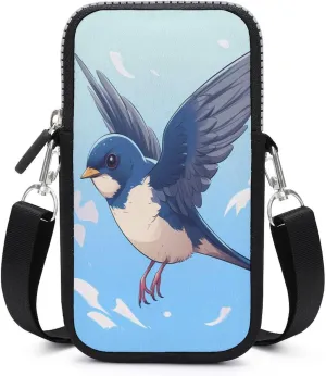 Cute Swallow Crossbody Phone Bag Portable Cellphone Purse Card Holder Wallet Shoulder Bag