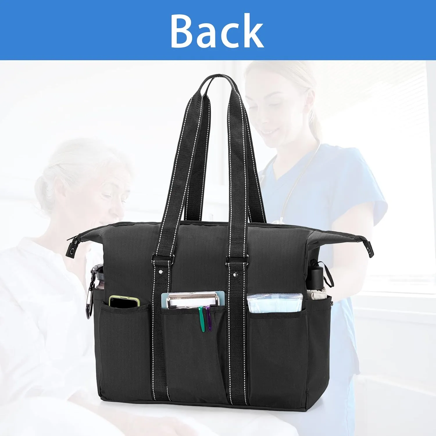 Damero Nurse Bag with Laptop Sleeve for Work & Home Care, Medical Students