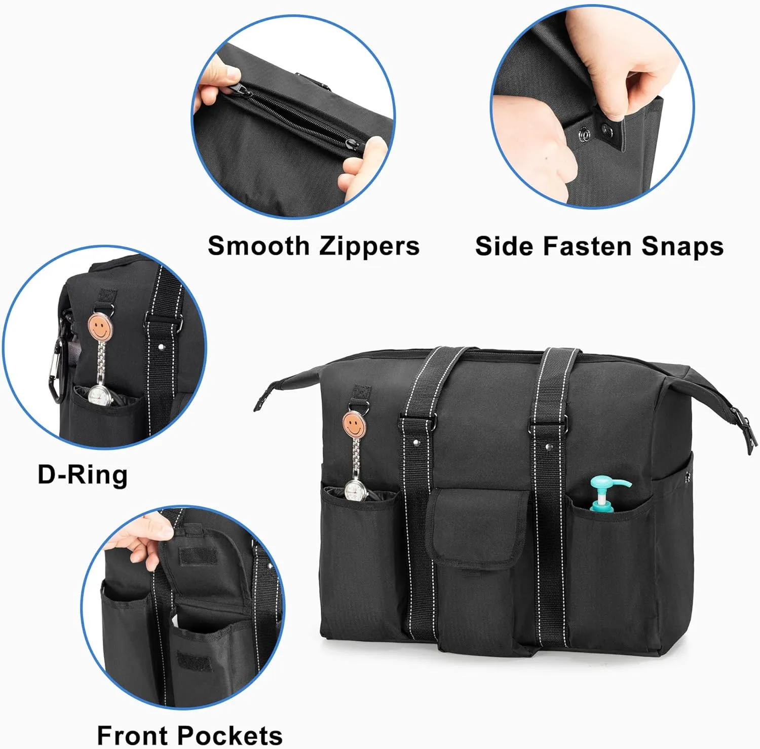 Damero Nurse Bag with Laptop Sleeve for Work & Home Care, Medical Students