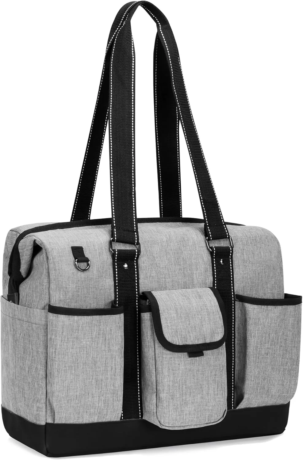 Damero Teacher Tote Bag with Laptop Compartment, Teacher Work Bag with Side Fasten Snaps for Women and Teaching Supplies