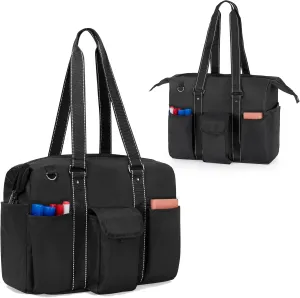 Damero Teacher Tote Bag with Laptop Compartment, Teacher Work Bag with Side Fasten Snaps for Women and Teaching Supplies